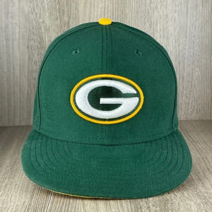 Green Bay Packers NFL New Era 59FIFTY Embroidered Logo Fitted Cap Sz 7 1/8 Green